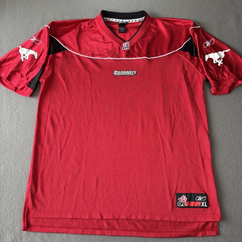 Reebok Calgary Stampeders Football Jersey Men's Size XL CFL Red Sports Teams CDN